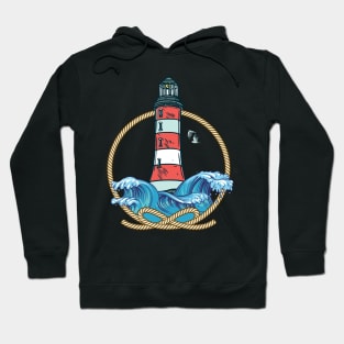 Lighthouse Sea Seagull Coast Water Shipping Hoodie